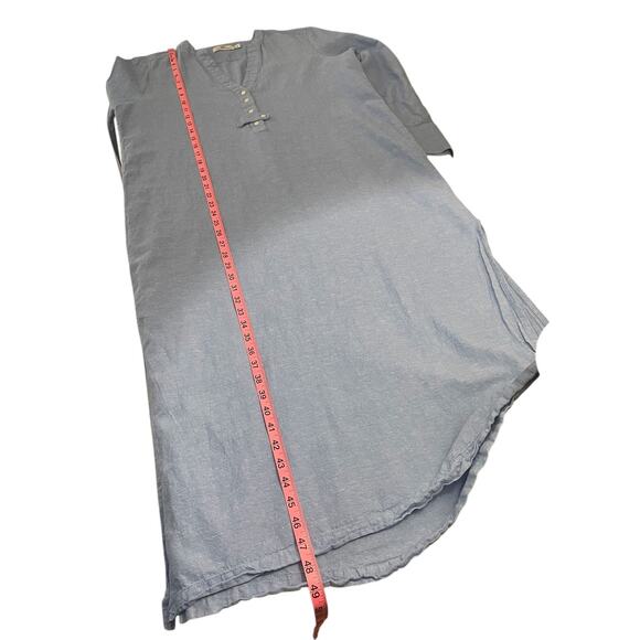 Vineyard Vines Linen Blend Button Front Midi Cover-Up Dress Blue Size Medium - Picture 11 of 12